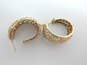 14K Yellow Gold Cut Out Oblong Hoop Omega Back Earrings for Repair 7.6g image number 1