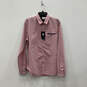 NWT Mens Pink Collared Long Sleeve Front Pocket Button-Up Shirt Size M image number 1