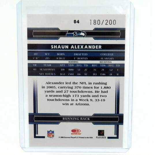 2006 Shaun Alexander Donruss Threads Blue 180/200 Seahawks image number 3