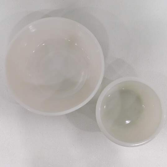 2 Vintage White Milk Glass Mixing Bowls image number 4