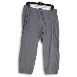 Womens Gray Flat Front Zipper Pocket Tapered Leg Pull-On Capri Pants Size 12