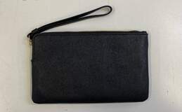 COACH Black Leather Zip Envelope Pouch Wallet Wristlet alternative image