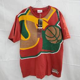 Mitchell & Ness NBA Seattle SuperSonics Big Face Short Sleeve Tee NWT Size L