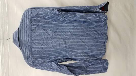 Louis Philippe Shirt Blue/White Button-Up Mens Slimfit 38cm image number 2