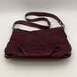 Coach Womens Maroon Signature Print Outer Zip Pocket Crossbody Bag Purse image number 1