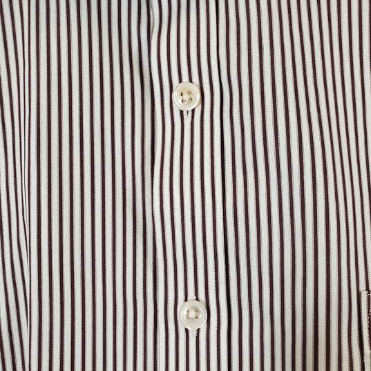 Michael Kors Men's Brown Striped Long Sleeve SZ 16 1/2 34-35 NWT image number 3