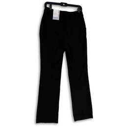 NWT Womens Black Flat Front Mid Rise Barely Bootcut Leg Dress Pants Size 6 alternative image