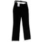 NWT Womens Black Flat Front Mid Rise Barely Bootcut Leg Dress Pants Size 6 image number 2