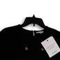 NWT Womens Black Short Sleeve Round Neck Pullover Blouse Top Size Large image number 3