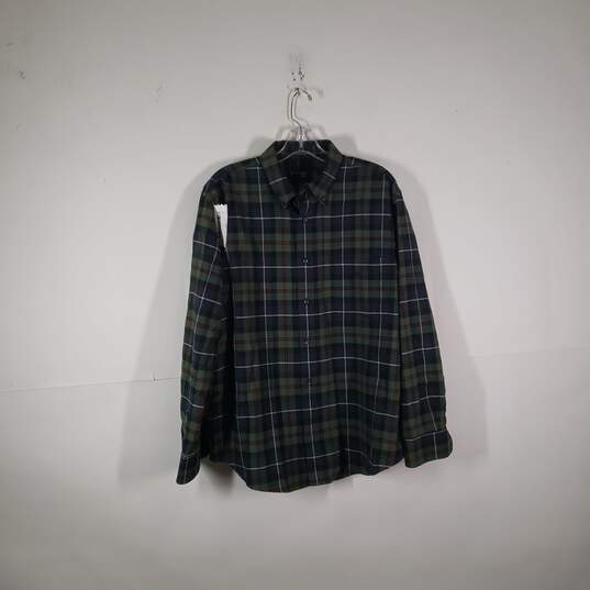 Mens Plaid Regular Fit Long Sleeve Collared Button-Up Shirt Size Large image number 1
