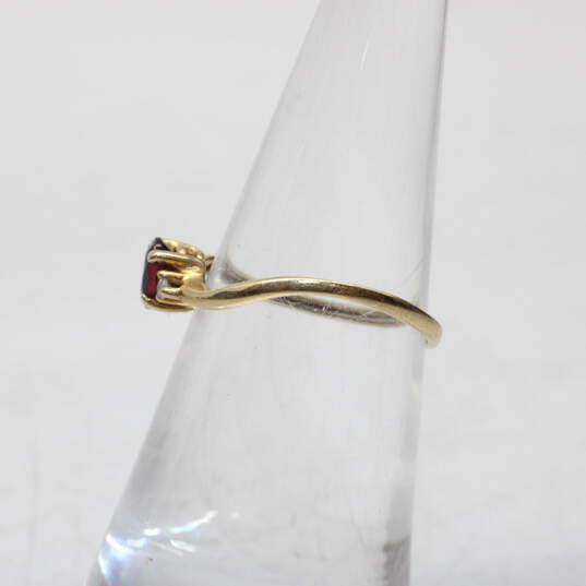 14K Yellow Gold Garnet Diamond Accent Ring Size 5 - 1.2g image number 3