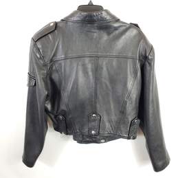 Bebe Women Black Asymmetrical Leather Jacket L alternative image