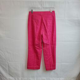 J. Crew Hot Pink Linen Blend Straight Leg Pants WM Size 2 NWT alternative image