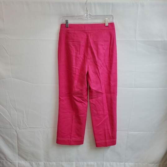 J. Crew Hot Pink Linen Blend Straight Leg Pants WM Size 2 NWT image number 2