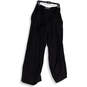 NWT Womens Black Waist Tie Waist Pockets Wide Leg Paperbag Pants Size 2 image number 1