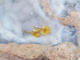 14K Yellow Gold Citrine & Pearl Stud Earrings 1.0g alternative image