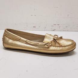 Michael Kors Leather Bow Detail Loafers Gold 9