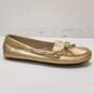Michael Kors Leather Bow Detail Loafers Gold 9 image number 1