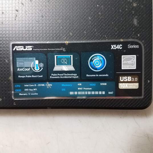 ASUS X54C 15.5 inch Intel i3-2370M CPU 4GB RAM 320GB HDD image number 3