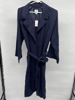 Gap Womens Blue Long Sleeve Belted Trench Coat Size X Large T-0545554-G