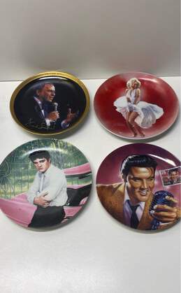4 Collector's Wall Art Plates Assorted Lot of Elvis, Marilyn, Frank Sinatra