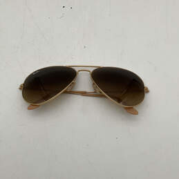 Womens RB3025 Gold Full Rim Brown Lens Gradient Aviator Sunglasses alternative image