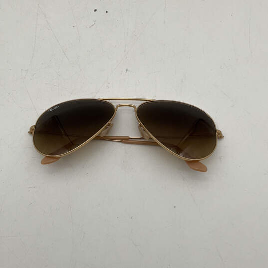 Womens RB3025 Gold Full Rim Brown Lens Gradient Aviator Sunglasses image number 2