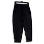 Womens Black Pleated Tie Front Zipper Pocket Cuffed Jogger Pants Size 8/P image number 2