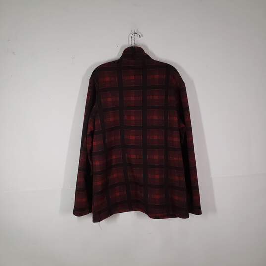 NWT Mens Plaid Mock Neck Quarter Zip Long Sleeve Pullover Sweater Size Large image number 2
