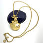 Designer Kirks Folly Gold-Tone Chain White Pearl Goddess Pendant Necklace image number 1