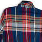 Womens Multicolor Plaid Collared Long Sleeve Flannel Button-Up Shirt Size M image number 4