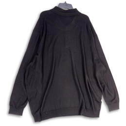 NWT Mens Black Spread Collar Long Sleeve Polo Shirt Size 4XLT alternative image