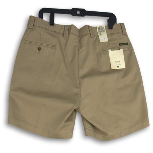 NWT Dockers Mens Tan Khaki Pleated Slash Pocket Chino Shorts Size 38 image number 2