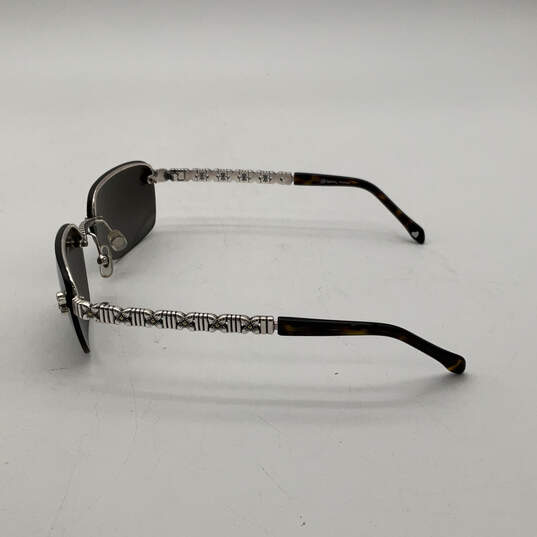 Mens Grace A10531 Silver-Tone Frame Black Lens Aviator Square Sunglasses image number 3