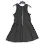 Womens Black Sleeveless Round Neck Back Zip Short A-Line Dress Size 14P image number 2
