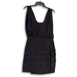 Womens Black V-Neck Sleeveless Tiered Pullover Short Blousen Dress Size 8 alternative image