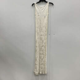 Womens Ivory Beaded Scoop Neck Sleeveless Pullover Maxi Dress Size 10