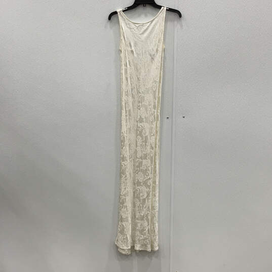 Womens Ivory Beaded Scoop Neck Sleeveless Pullover Maxi Dress Size 10 image number 1
