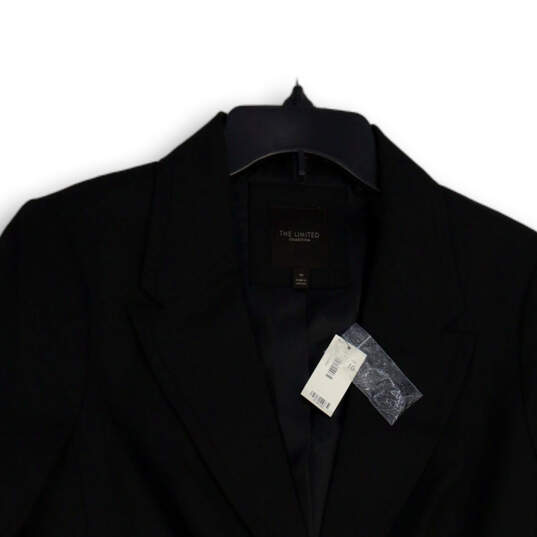 NWT Womens Black Notch Lapel Single Breasted Two Button Blazer Size 10 image number 1