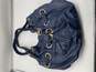 Womens Blue Leather Large Camden Drawstring Charm Pockets Shoulder Bag image number 1
