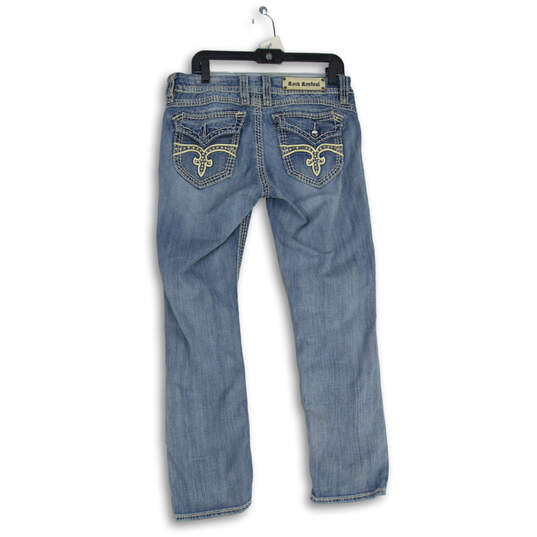 Womens Blue Denim Medium Wash 5-Pocket Design Straight Leg Jeans Size 30 image number 2