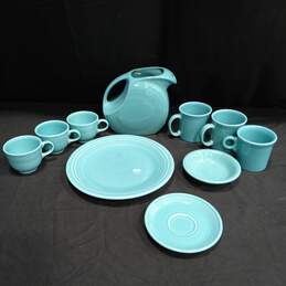 10pc Fiesta Ware Dinnerware Set In Turquoise