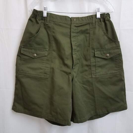 Vintage army green military cargo shorts men's 36 image number 1