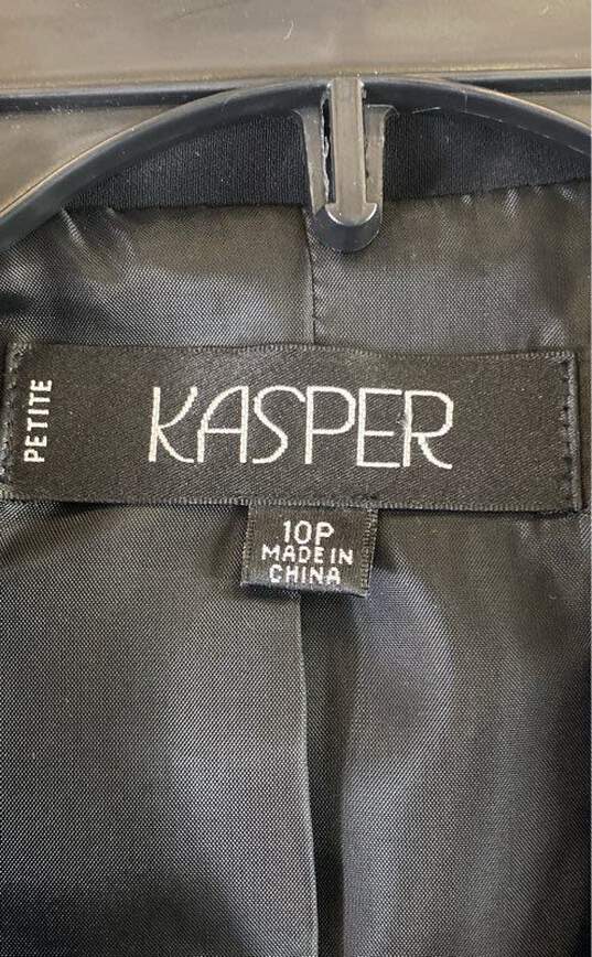 Kasper Women Black Ruffle 2Pc Set Skirt Suit Sz 10P image number 3
