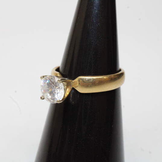 14K Yellow & White Gold CZ Ring Size 5.75 - 3.1g image number 3
