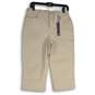 NWT Womens Beige Khaki Stretch Embellished 5-Pocket Design Capri Pants Size 8 image number 1