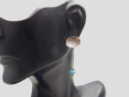Avi Soffer Hammered Turquoise Bead Earrings 2.5g alternative image