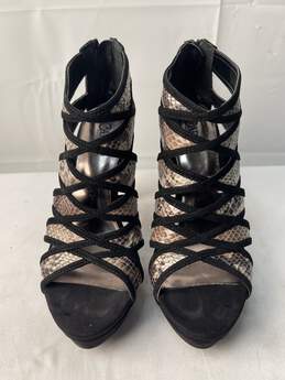 Carlos Women's Snake Skins High Heel Open Toe Shoe Size 6M