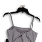 NWT Womens Gray Sleeveless Square Neck Back Tie Mini Dress Size Small image number 4