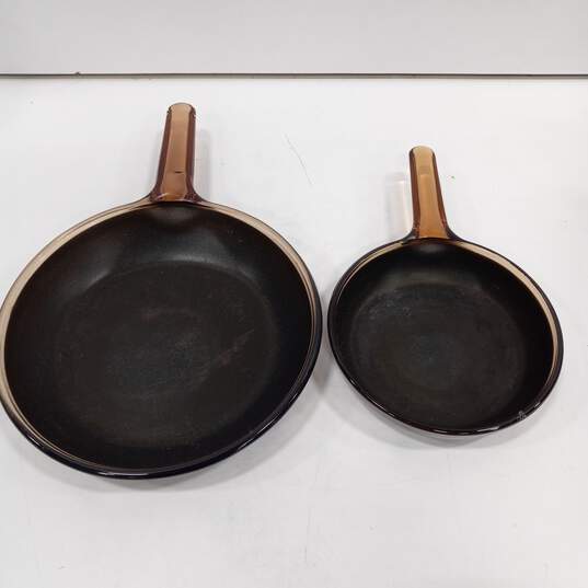 Corningware Vision 7 & 10 Skillet Amber Glass Frying Pan